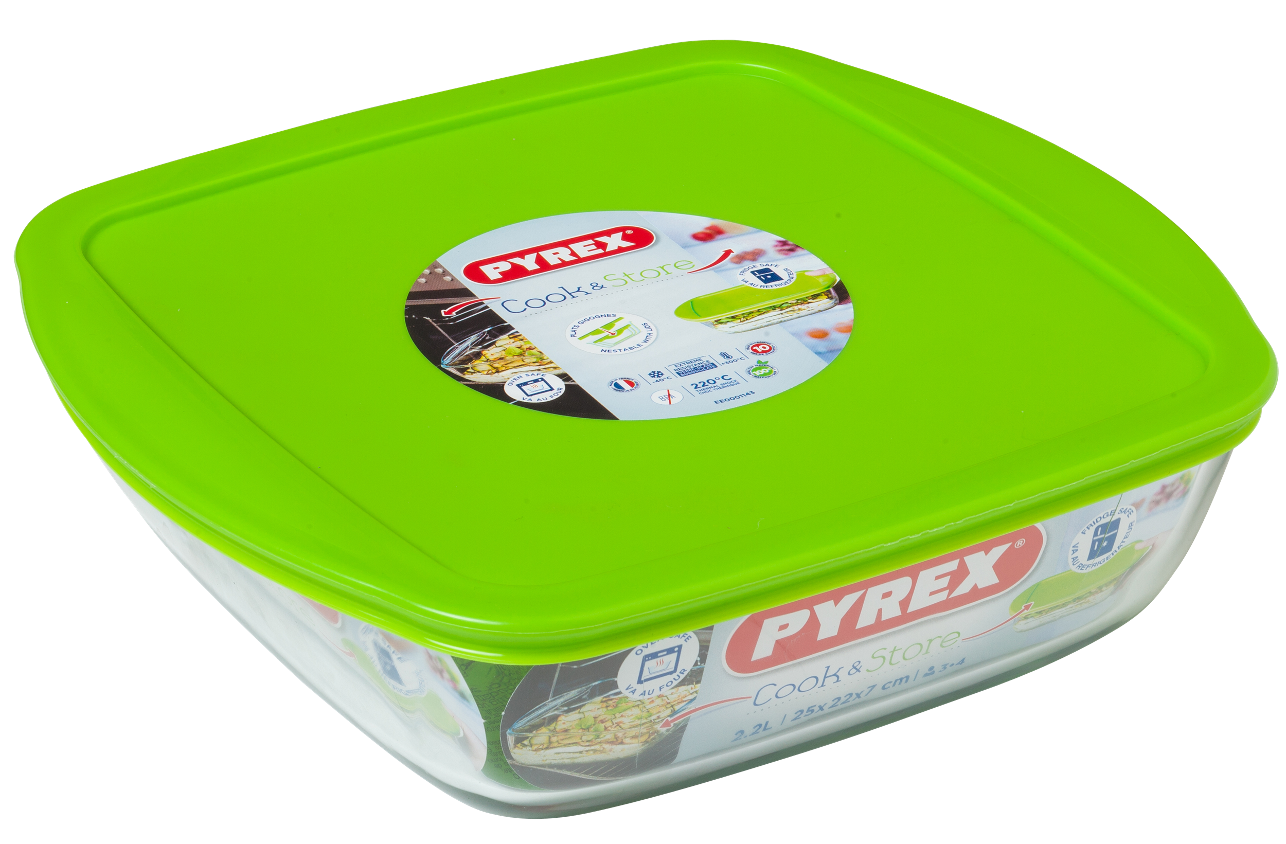Форма для випікання Pyrex Cook&Store прямокутна скляна 25х22х7 см 2,2 л (212P000/7645)