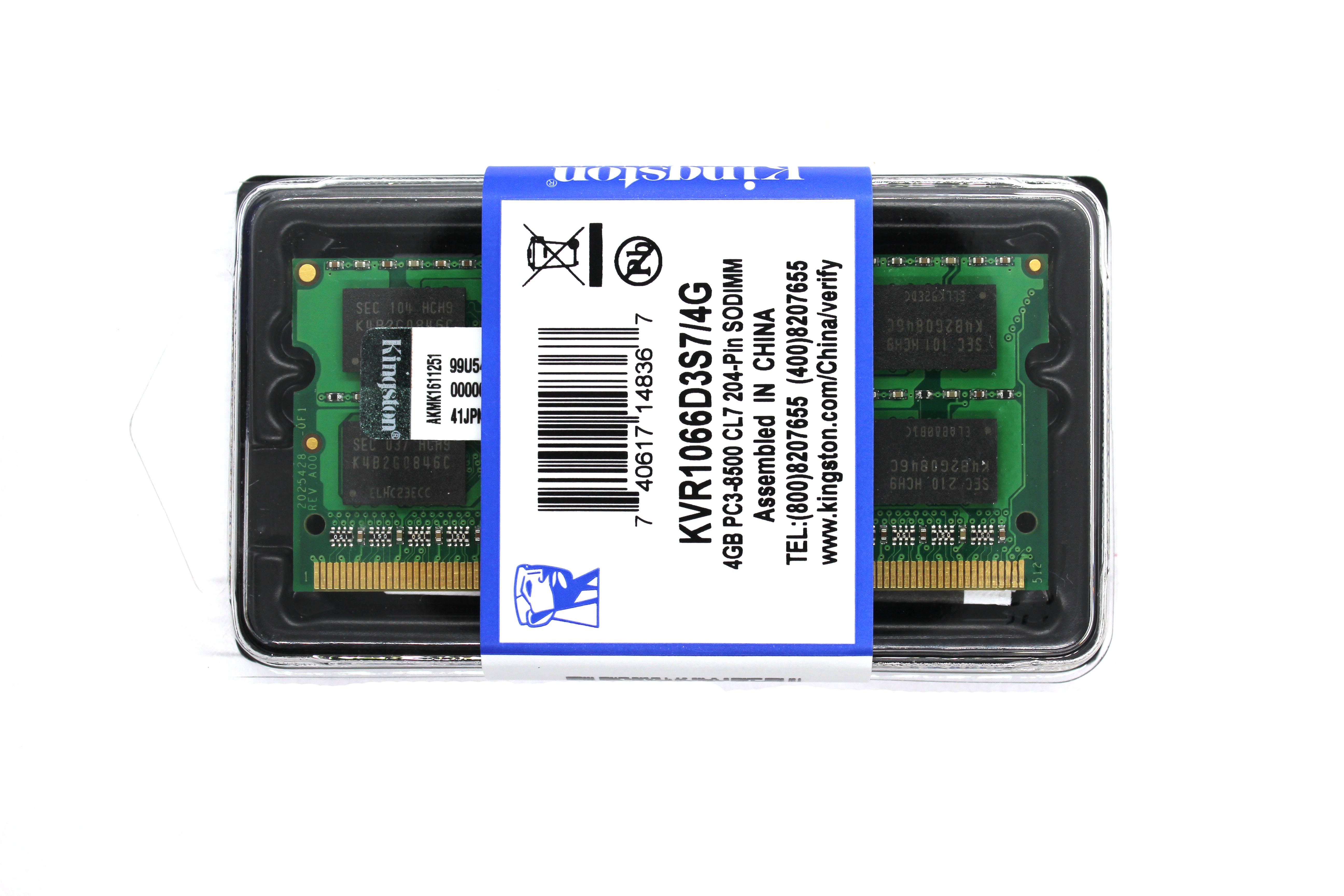 Оперативная память Kingston SO-DIMM DDR3 4 Гб 1066 МГц PC3-8500 (KVR1066D3S7/4G)