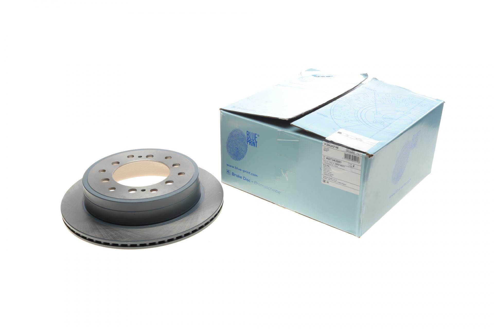 Диск тормозной задний BLUE PRINT Toyota Land Cruiser 2.7-4.0 09-312x18 мм (ADT343281 BLUE PRINT)