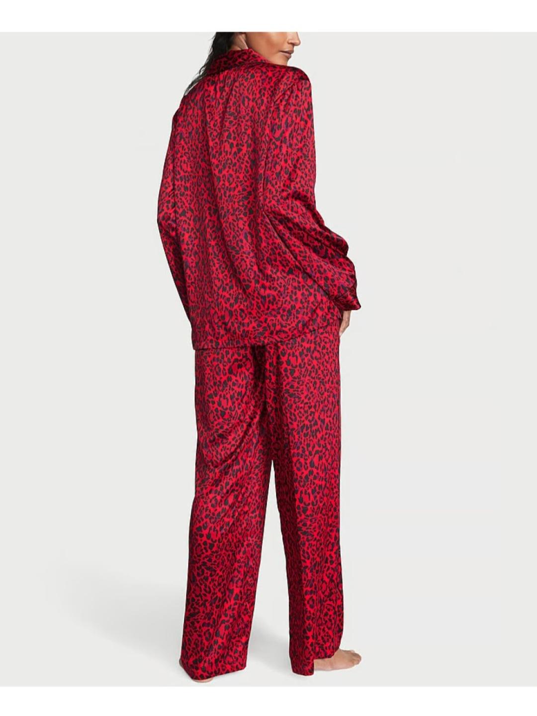 Піжама жіноча Victoria's Secret Satin Long Pajama Set сатинова S Червоний (13891177) - фото 2