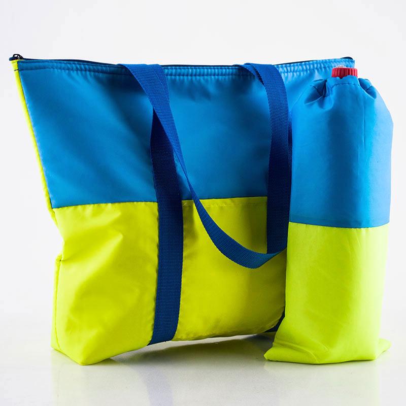 Комплект термосумок Light House пляжная 22 л и чехол для бутылки 2 л Желто-голубой