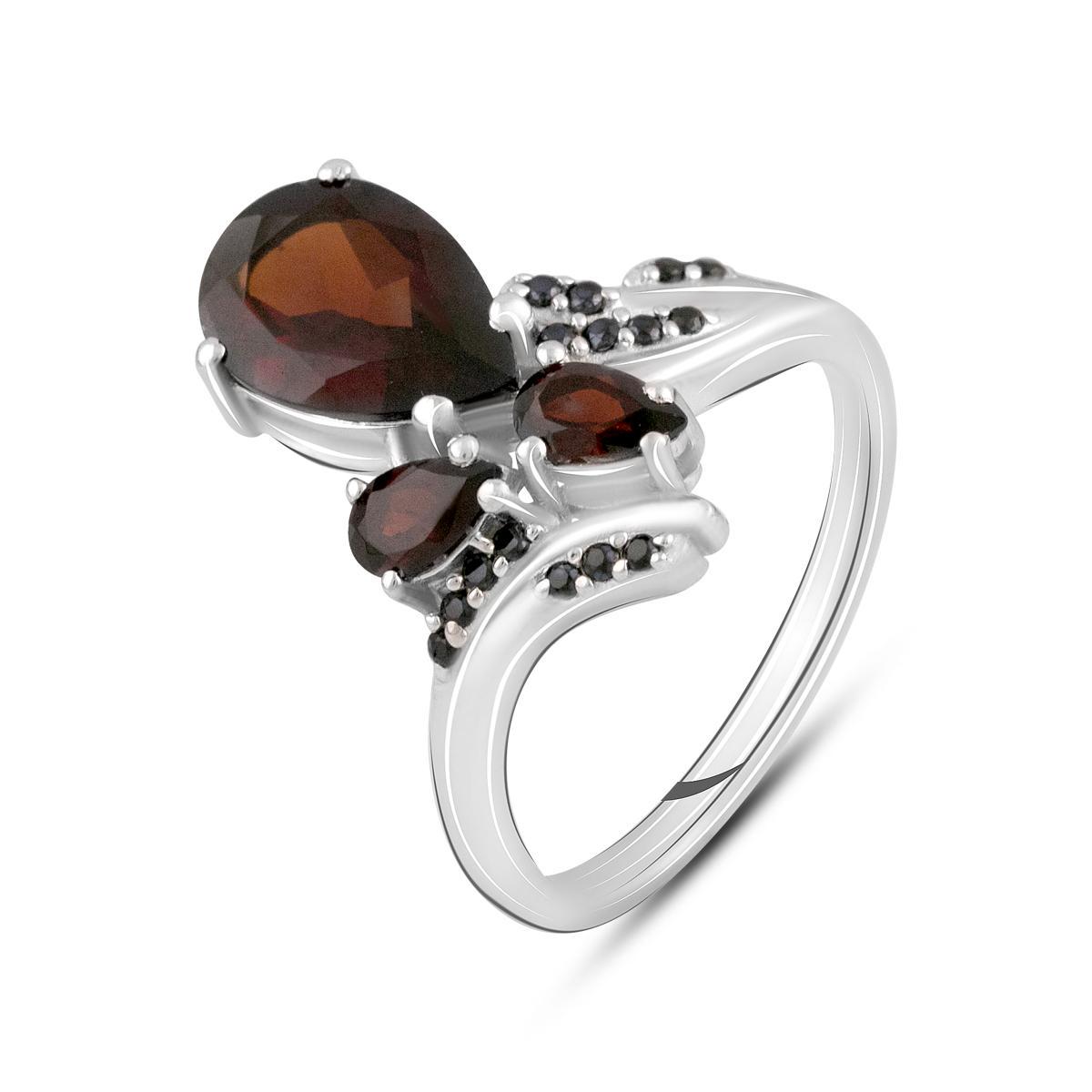 Кольцо серебряное с натуральным гранатом 2,77 ct 3,41 г р. 17 (2120551)