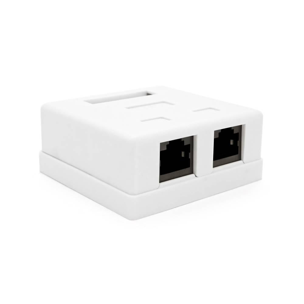 Розетка RITAR UTP 8P8C RJ45 2 порт Cat-5 накладна Білий Q400