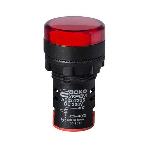Светосигнальная арматура АСКО-УКРЕМ AD22-22DS 220V DC Красный (A0140030083)