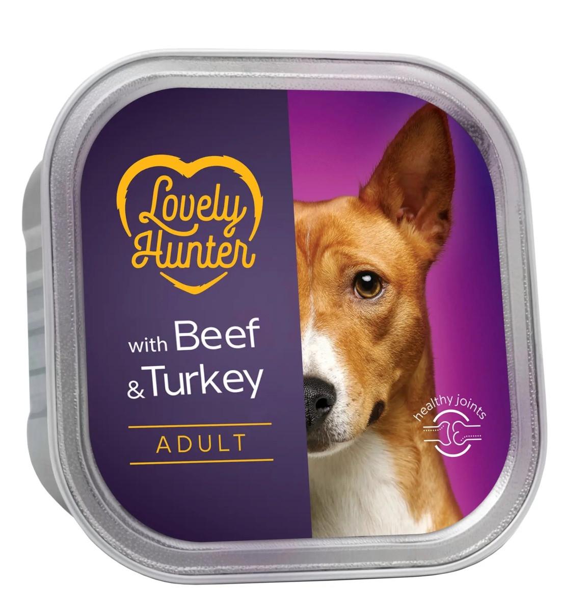 Корм влажный для собак Lovely Hunter Beef and Turkey 150 г (4771317454461)