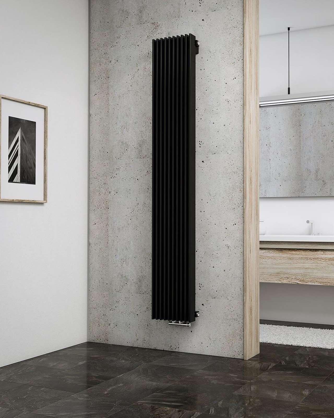 Радиатор Rastas Nadin стальной 1100 Вт 1800x360 мм вертикальный Черный (RR-HG18361B)