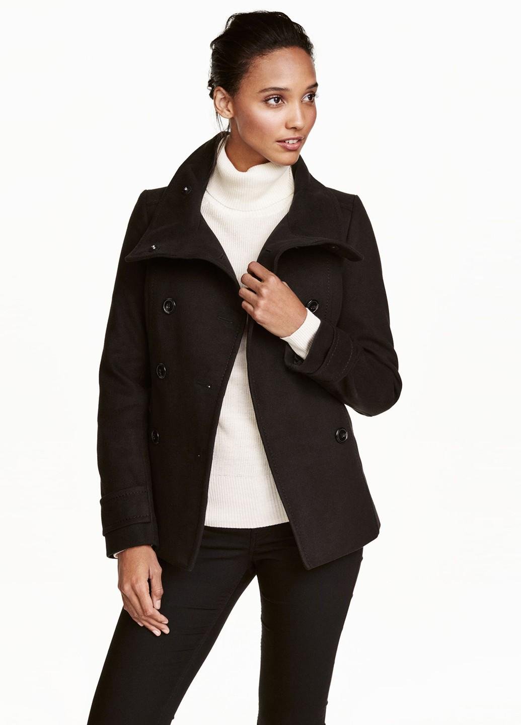 Пальто H&M р. 34 Черный (390162b50)