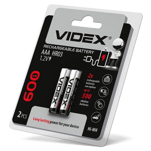 Акумулятори Videx HR03/AAA 600mAh 2 шт.