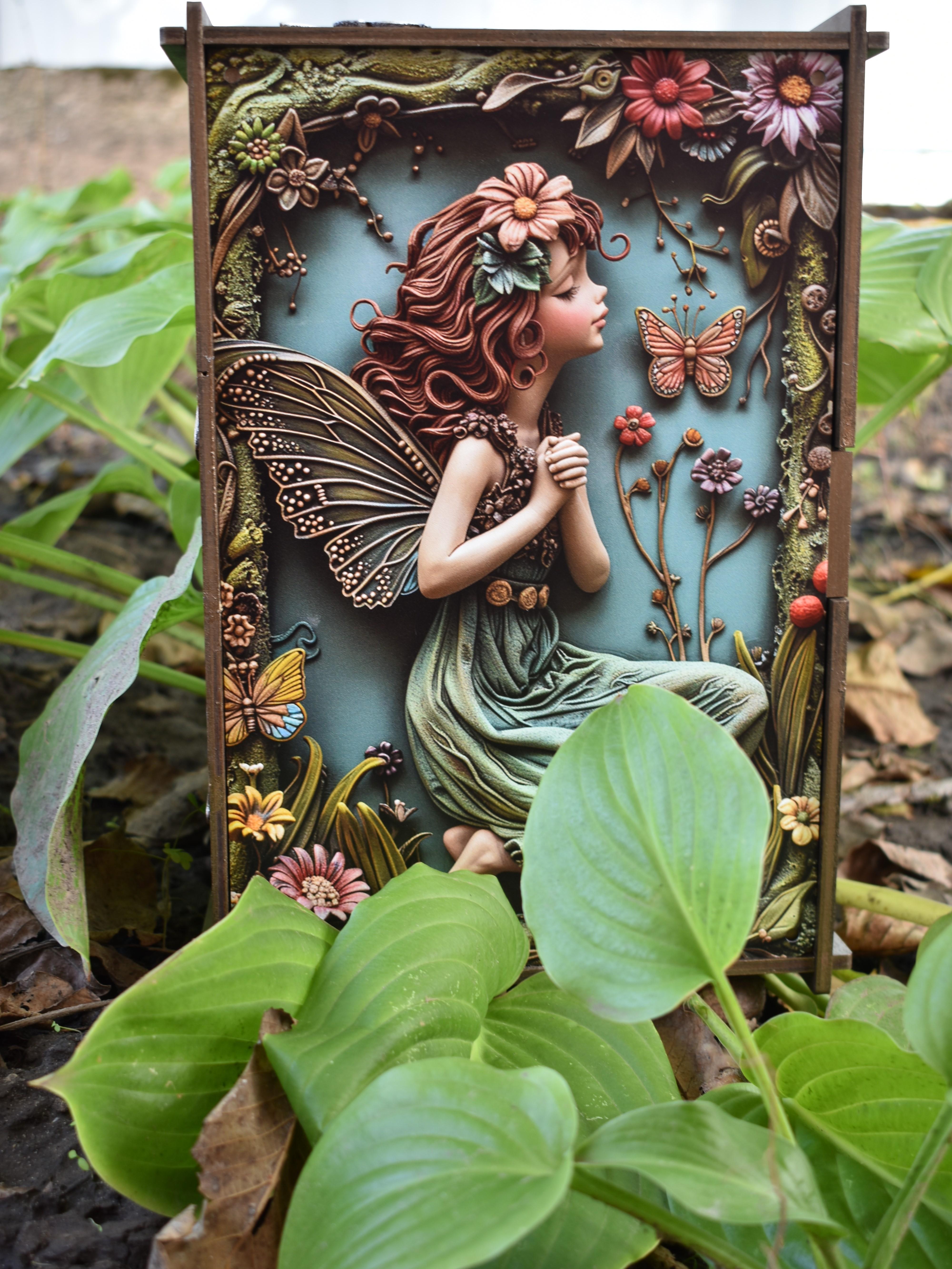 Подарочная коробка Фея 3D из фанеры 20х30х12 см (21683063) - фото 10 Подарочная коробка Фея 3D из фанеры 20х30х12 см (21683063) - фото 10