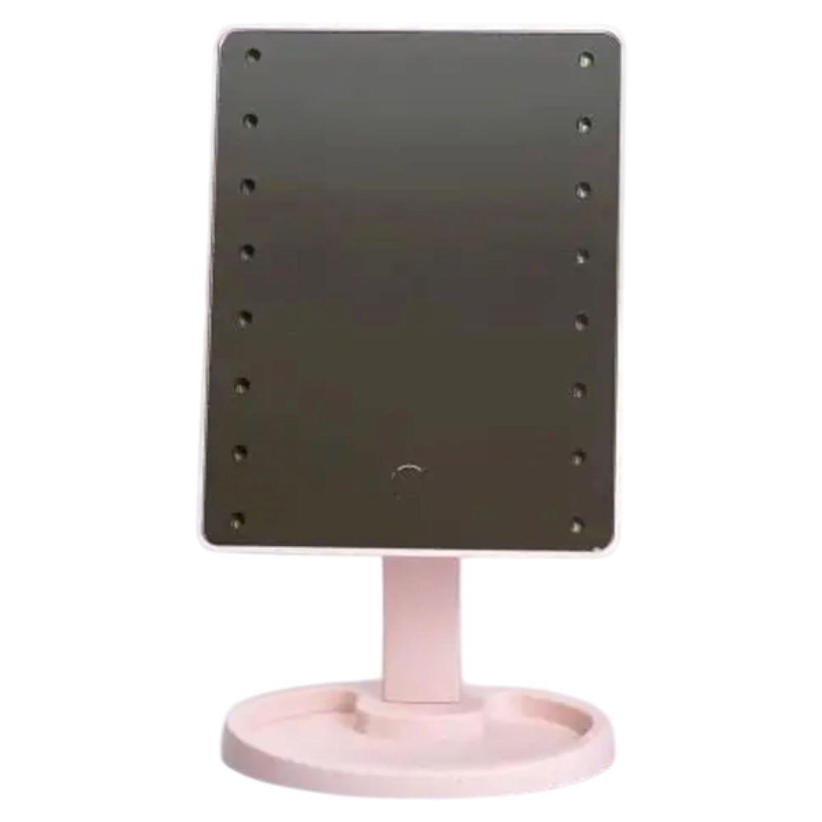 Зеркало настольное косметическое для макияжа HP-10-3AP на подставке 21х16 см 16 LED Розовый (A-033791) - фото 2 Зеркало настольное косметическое для макияжа HP-10-3AP на подставке 21х16 см 16 LED Розовый (A-033791) - фото 2