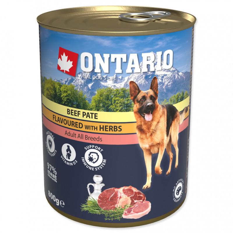 Консерва для собак Ontario Beef Pate with Herbs с говядиной и травами 800 г (214-21104)