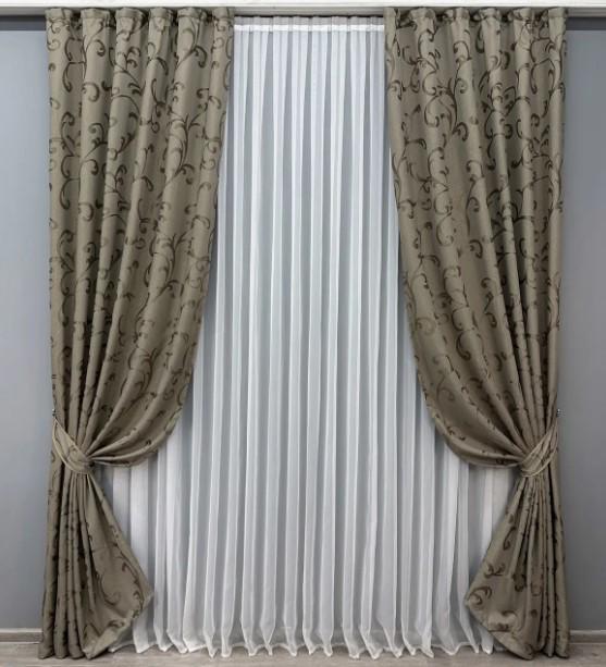 Ткань для штор Allure жаккард с люрексовой ниткой Какао (1620ш) - фото 2 Ткань для штор Allure жаккард с люрексовой ниткой Какао (1620ш) - фото 2