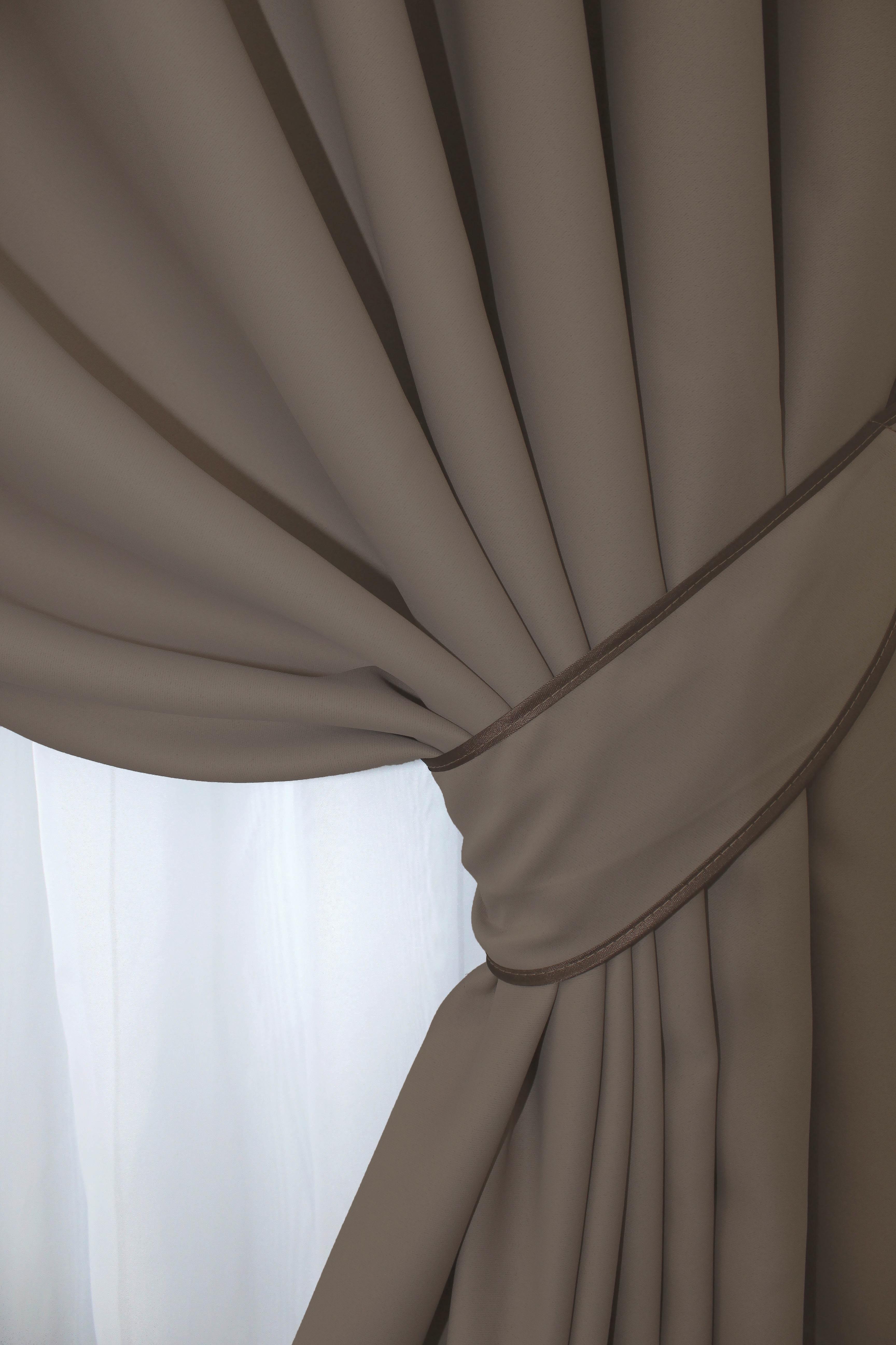 Комплект готовых штор VR-Textil Блэкаут Bagema Rvs № 1289ш 100х270 см 2 шт. Какао (31-557) - фото 4