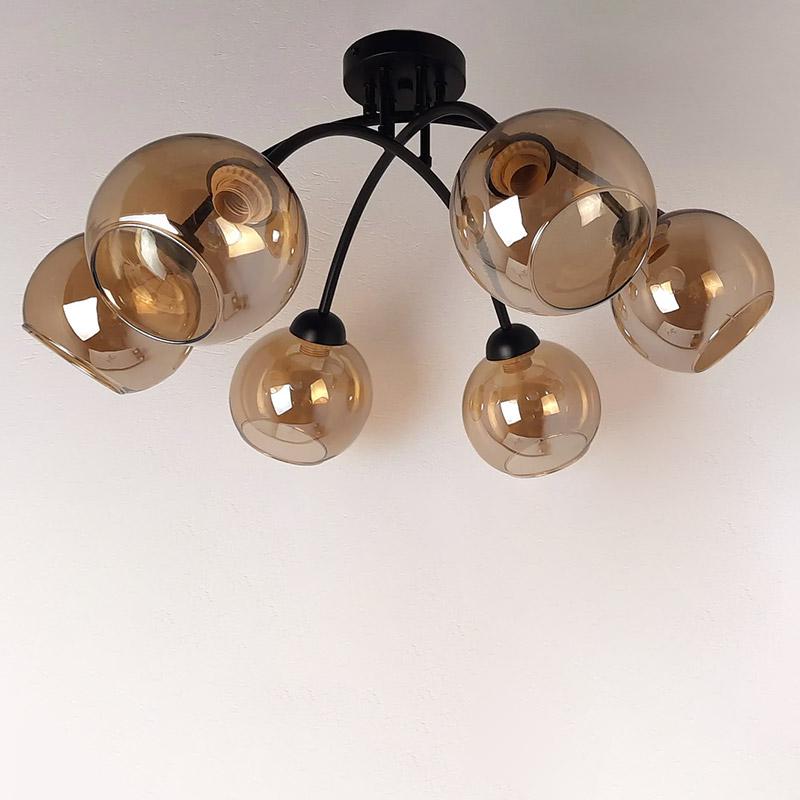 Люстра потолочная LightHouse NM-16458/6 Amber Черный (16011)