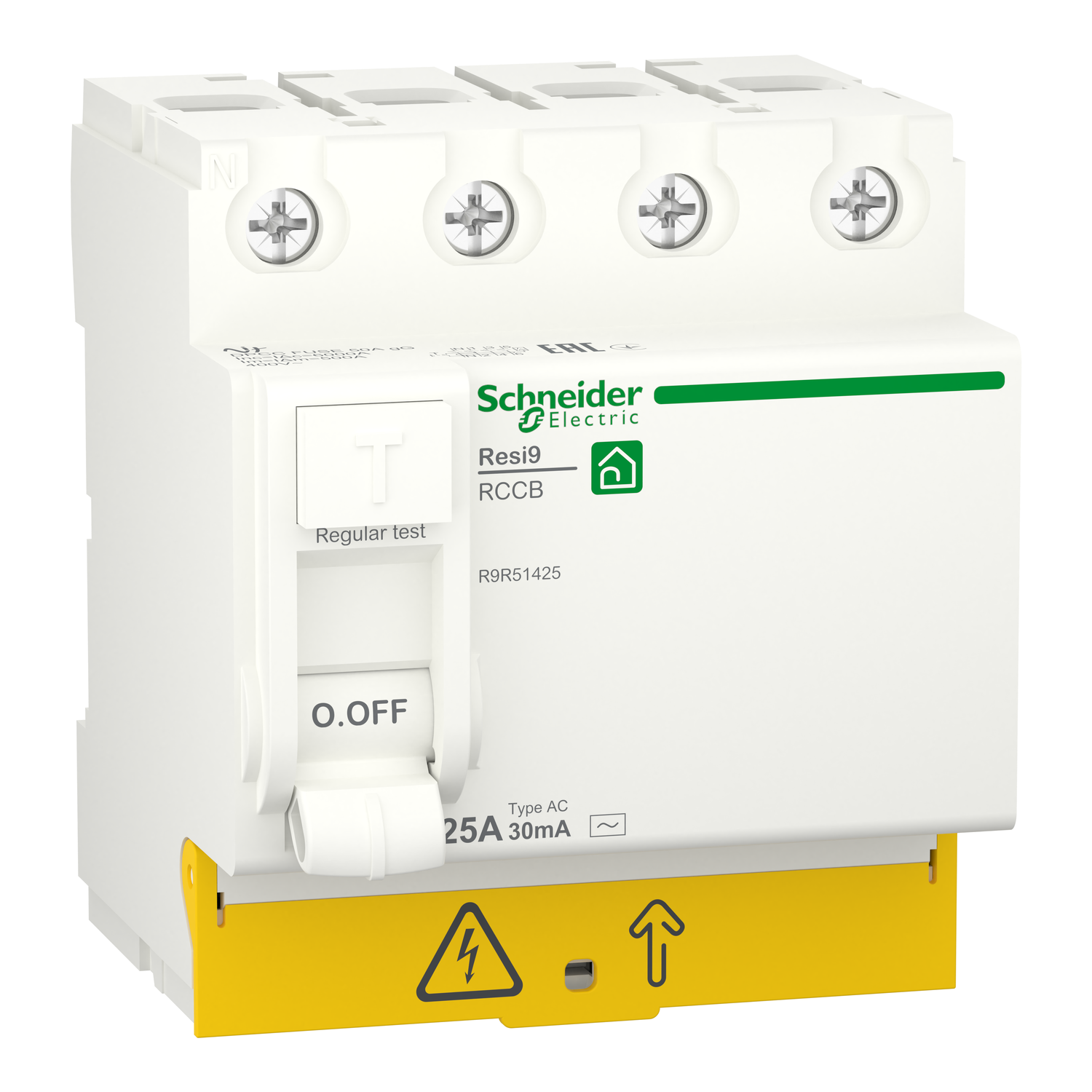 Устройство защитного отключения Schneider Electric Resi9 4Р 25А 30 mА АС (R9R51425)