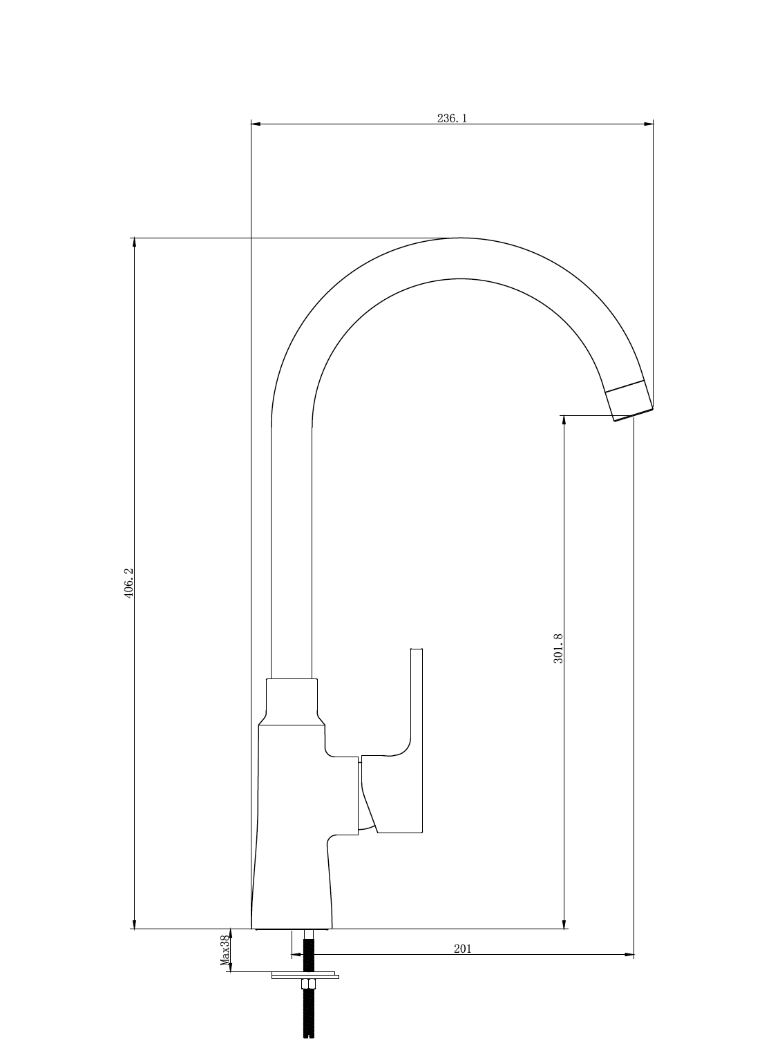 Смеситель для мойки Gokudzo BL-008-2 Черный (18566022) - фото 2