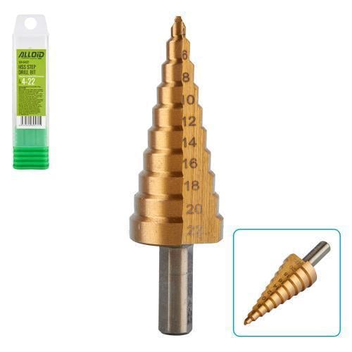 Свердло Alloid ступінчасте по металу HSS 4-22 мм - фото 3