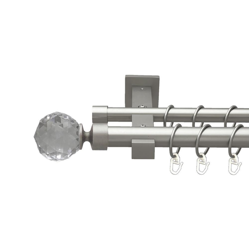 Карниз трубчатый двухрядный Orvit Люмиера Техно 25/19 мм 240 см Сатин (000-9024)