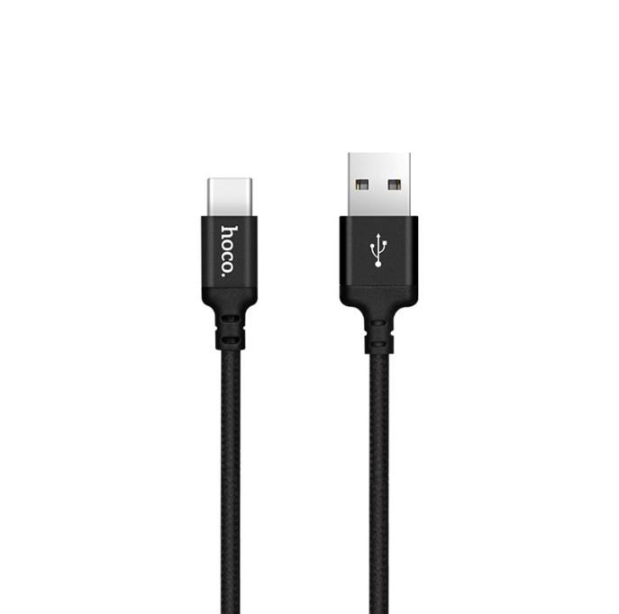 Кабель Hoco X14 USB to Type-C 2A Nylon Aluminum Connectors 2 м Black (6957531062929)