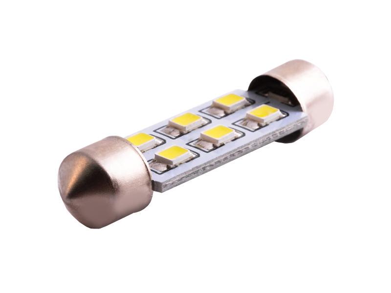 Автомобільна лампа світлодіодна LEDUA S85 41 мм 6 SMD 3528 12V Білий (1679)
