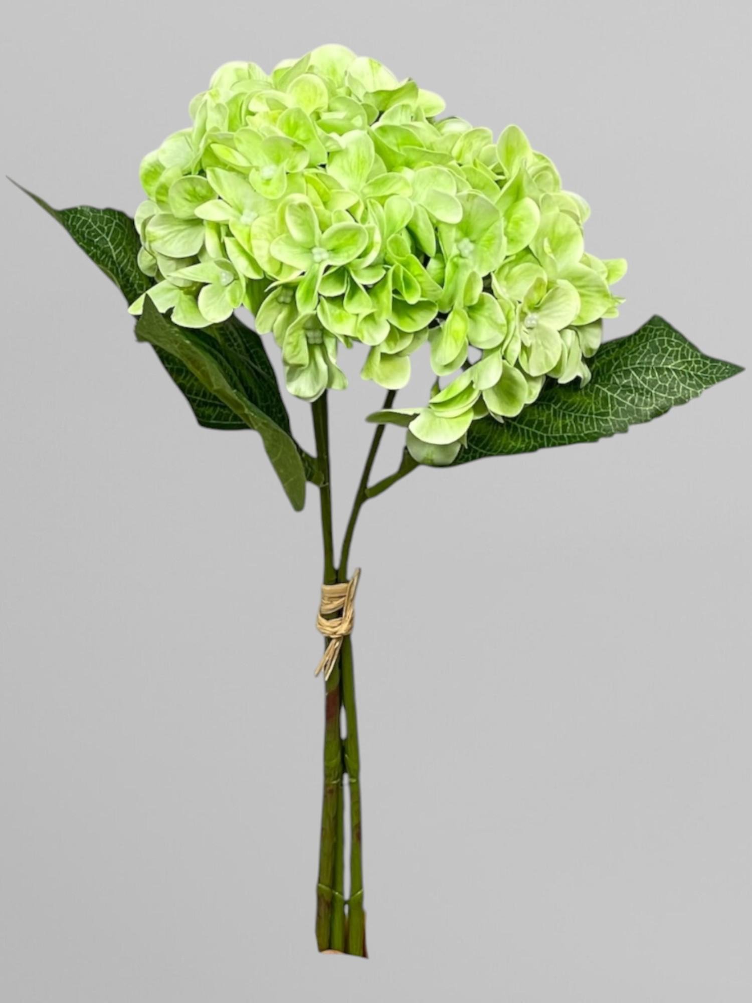 Искусственная гортензия из латекса букет 34 см Салатовый (К03012)