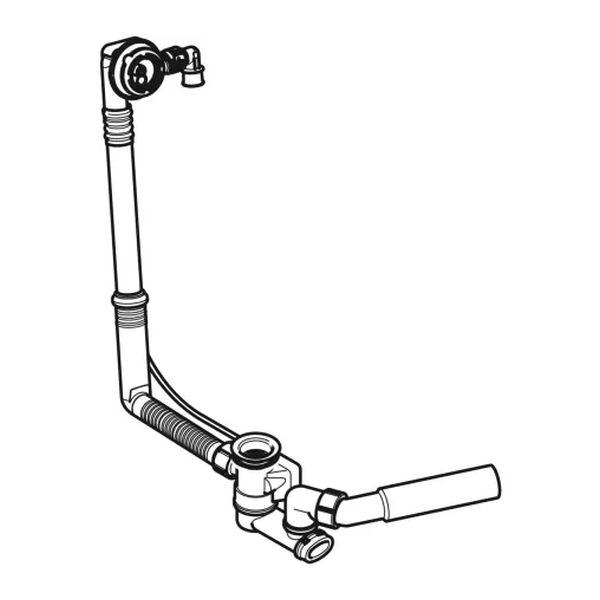 Слив-перелив для ванны Geberit с поворотным механизмом/впускным штуцером d52 26 см (150.700.00.6) - фото 2
