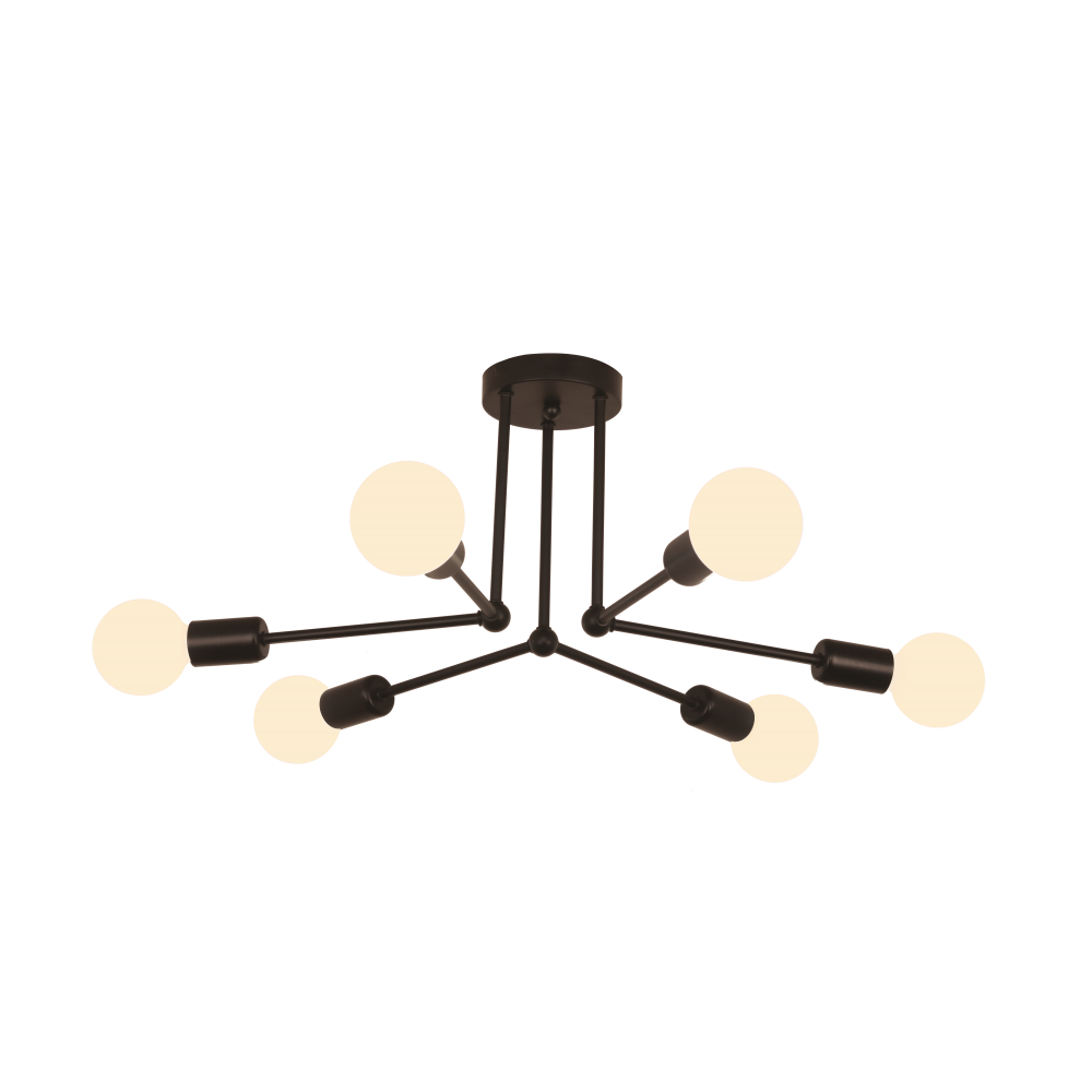 Люстра Velmax Loft V-CL-LINE2-Bl 6х60W E27 Черный (28689079)