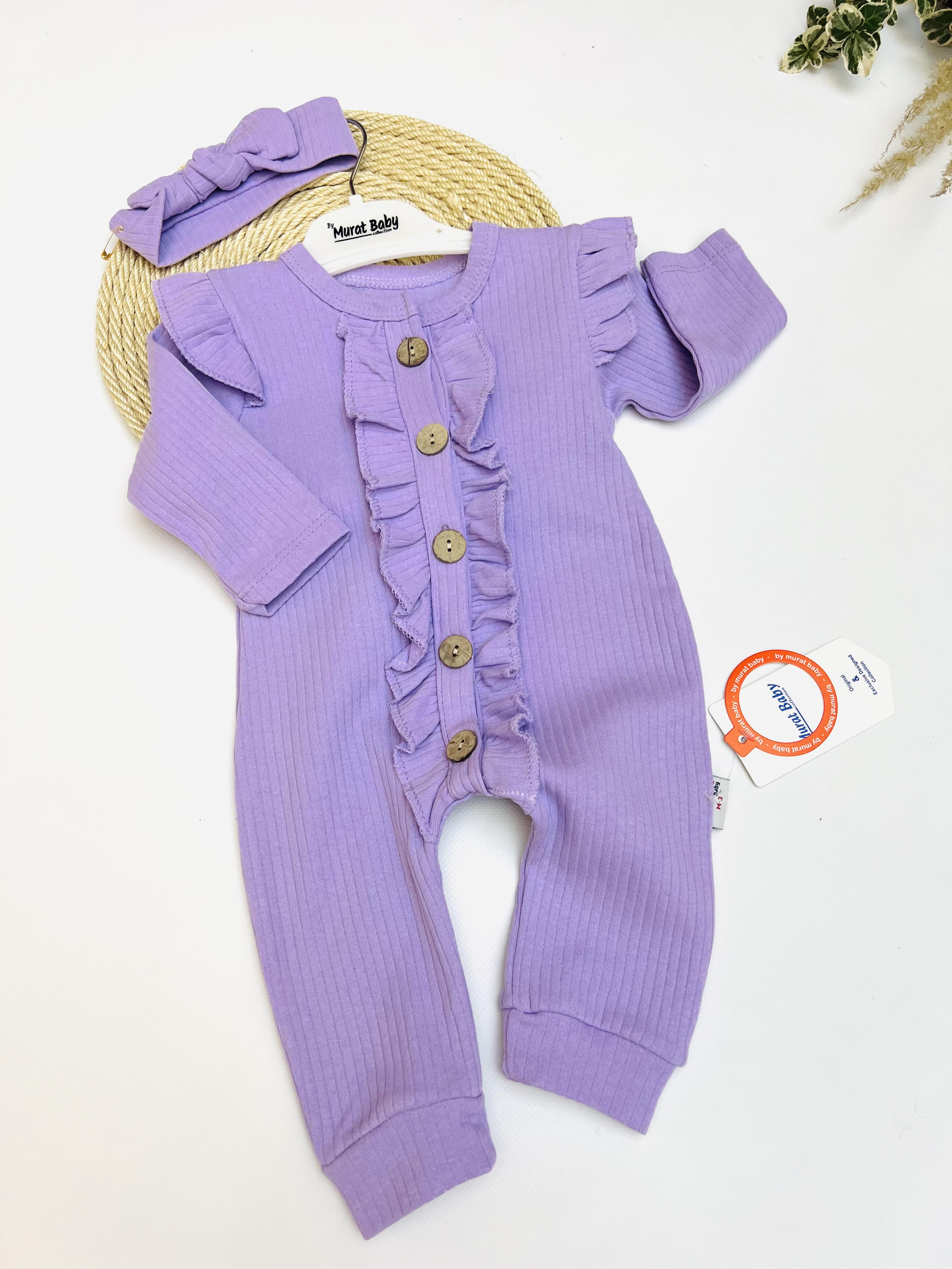 Ромпер однотонный в рубчике с повязкой (574,1)