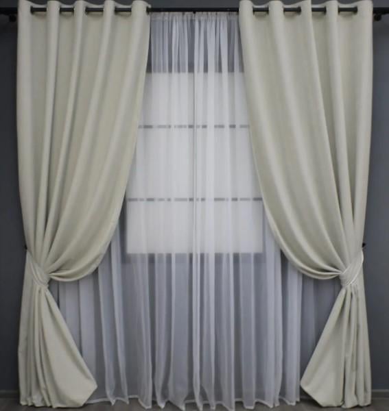 Комплект штор Sparta на люверсах мікровелюр 1,5х2,7 м 2 шт. Світло-сірий (1034ш)