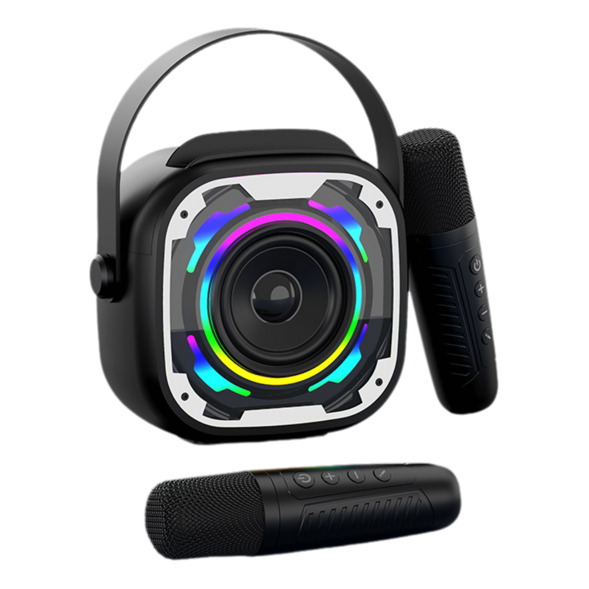 Караоке система портативная детская на два микрофона переносная с функцией смены голоса и подсветкой Черный (v11) Караоке система портативная детская на два микрофона переносная с функцией смены голоса и подсветкой Черный (v11)