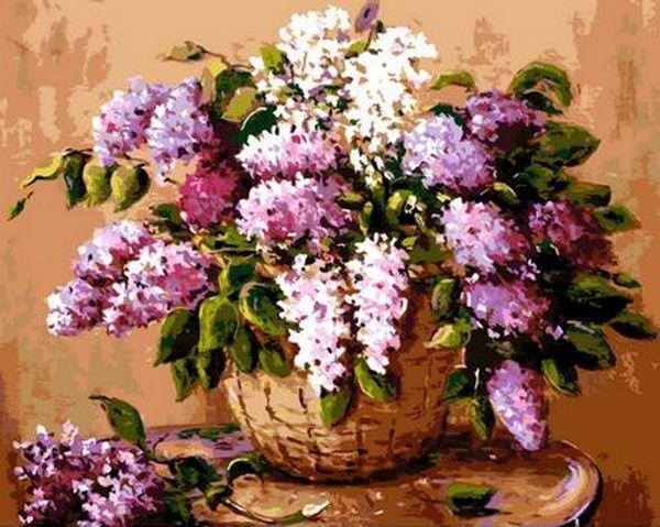 Картина по номерам Mariposa Букет сирени в корзине Q826 40х50 см Худ. Валентина Валевская в коробке