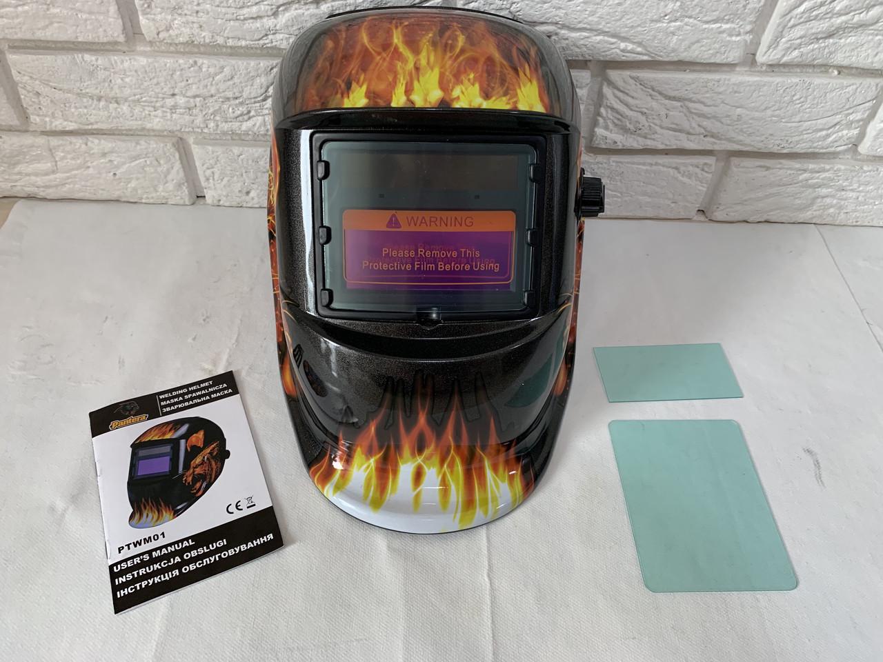 Сварочная маска хамелеон Pantera PTWM01 автозатемнение 9-13 DIN - фото 4