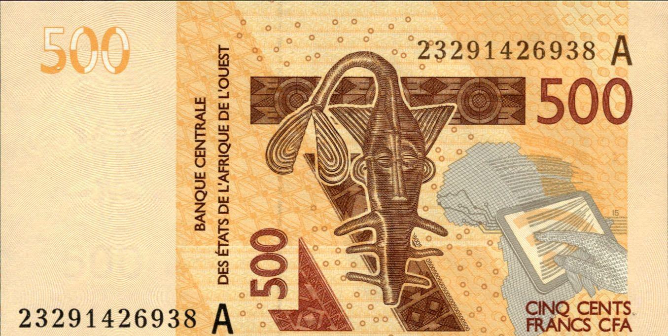 Коллеционная банкнота Кот-д'Ивуар CFA 500 франков 2012 год 2023 год UNC (P119A)