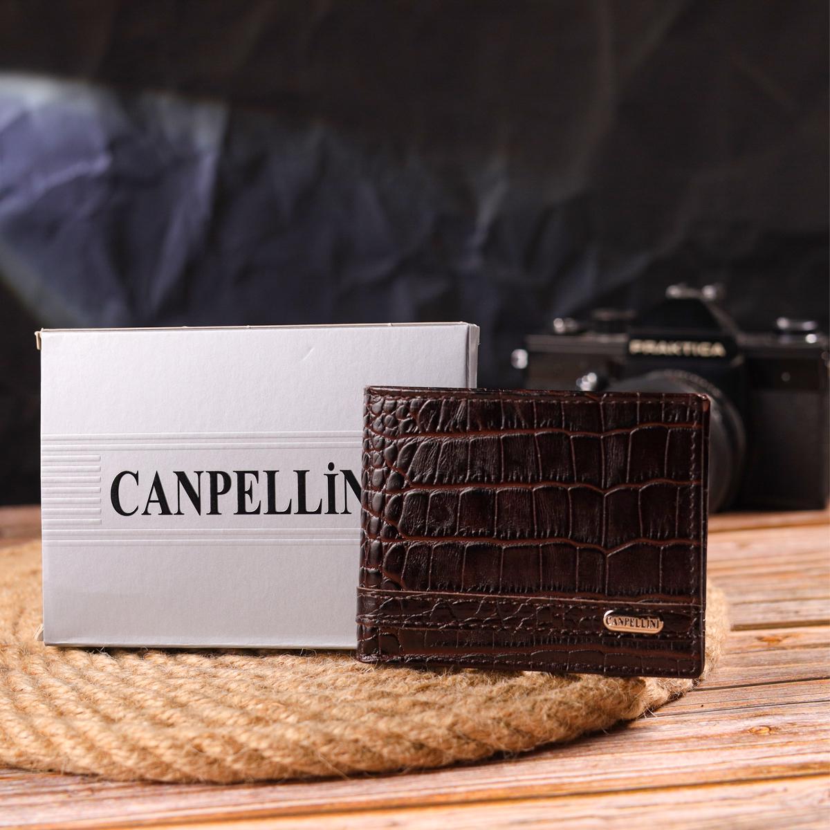 Зажим для купюр CANPELLINI Money Clip 21519 из натуральной фактурной кожи Коричневый (10847209) - фото 8