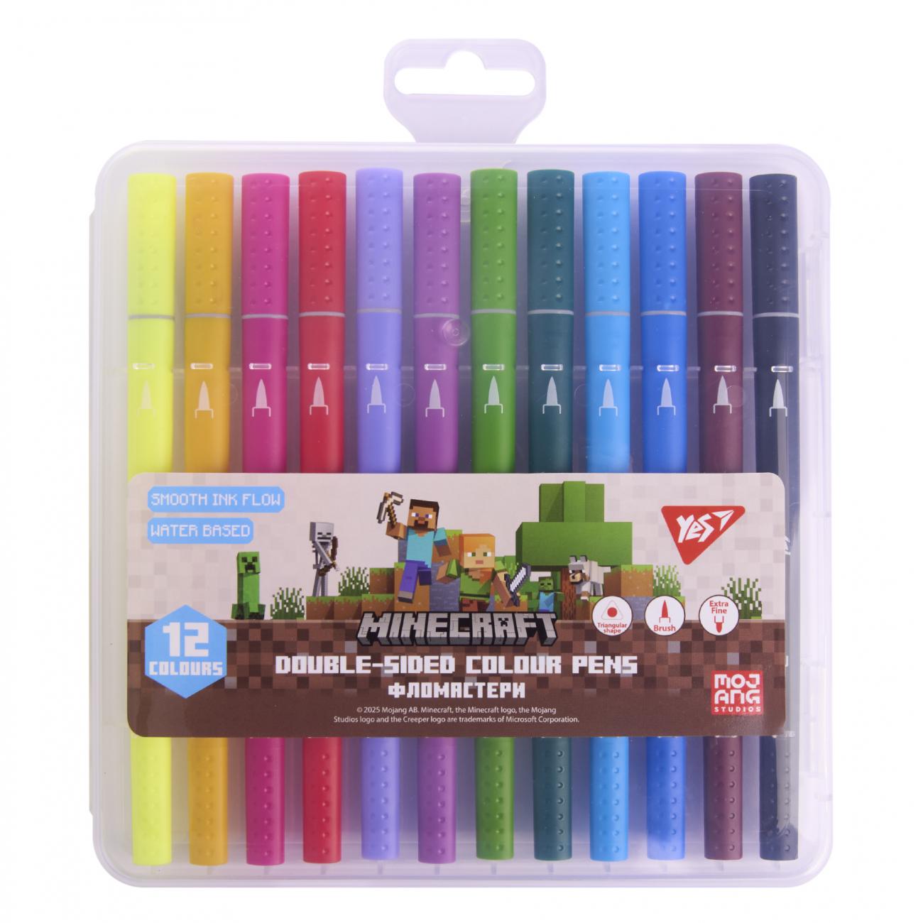 Фломастери двосторонні Yes Minecraft 12 кольорів (MTT-198851)
