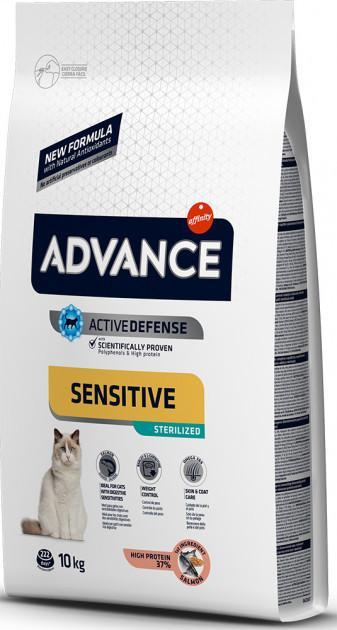 Корм сухий для котів із чутливим травленням Advance Cat Sensitive Salmon and Rice з лососем 10 кг (11236852)