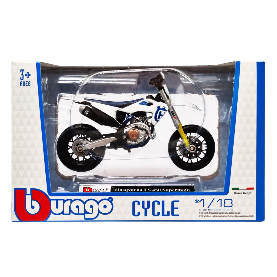 Мотоцикл Bburago Husqvarna FS450 Supermoto 1:18 (IM-176-D-9)