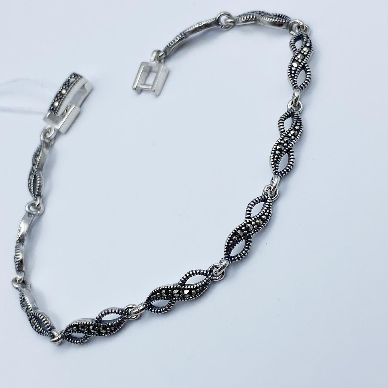 Браслет серебряный с марказитом Бесконечность р. 19 8,13 г