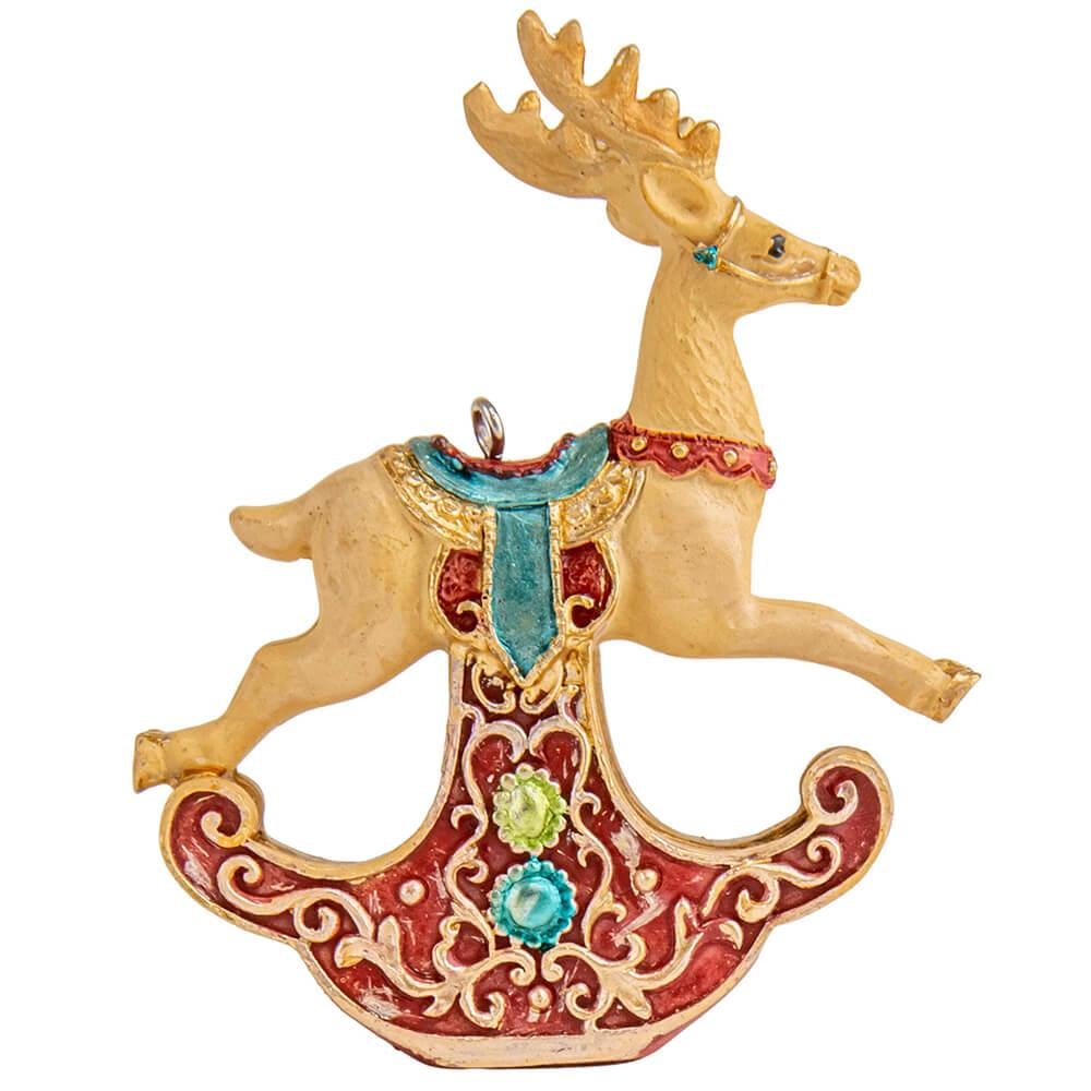 Підвіска новорічна керамічна на ялинку Elisey Олень Бронзовий (NH-106-K-240)