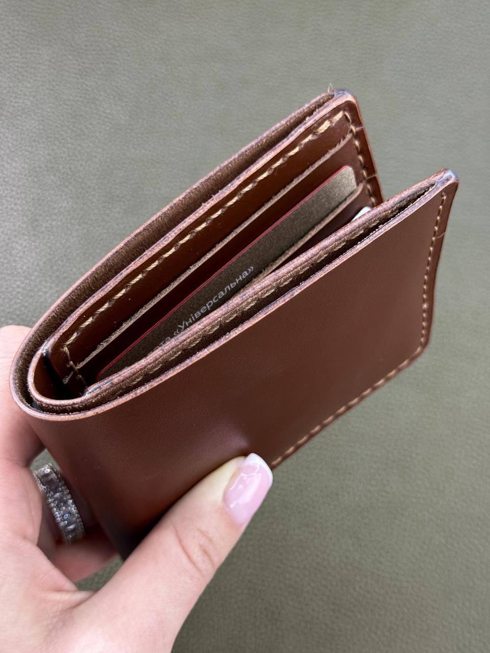 Гаманець-біфолд чоловічий ручна робота з натуральної шкіри Sandal Коричневий (2576234720) - фото 5 Гаманець-біфолд чоловічий ручна робота з натуральної шкіри Sandal Коричневий (2576234720) - фото 5