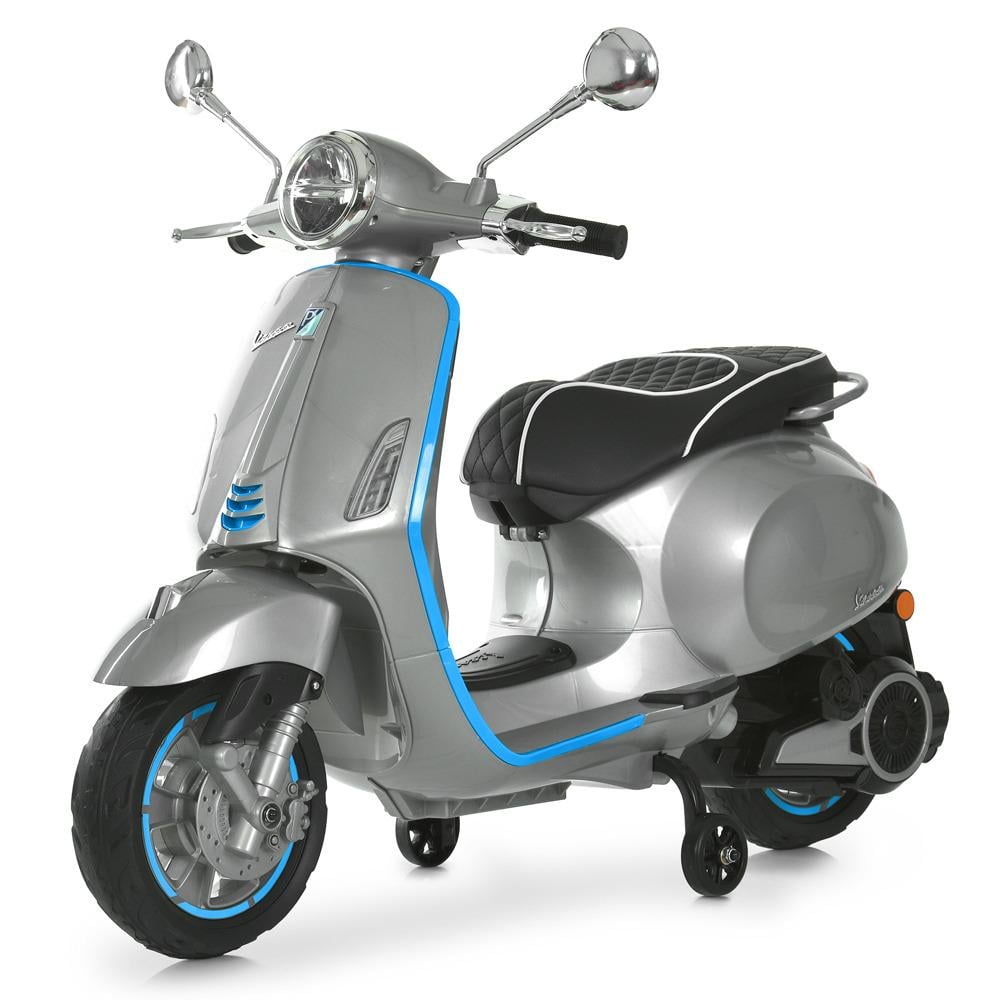 Детский электроскутер 2 колесный ретро Vespa Sport Bambi M 6288EL-11-4 Серо-синий (788950544)