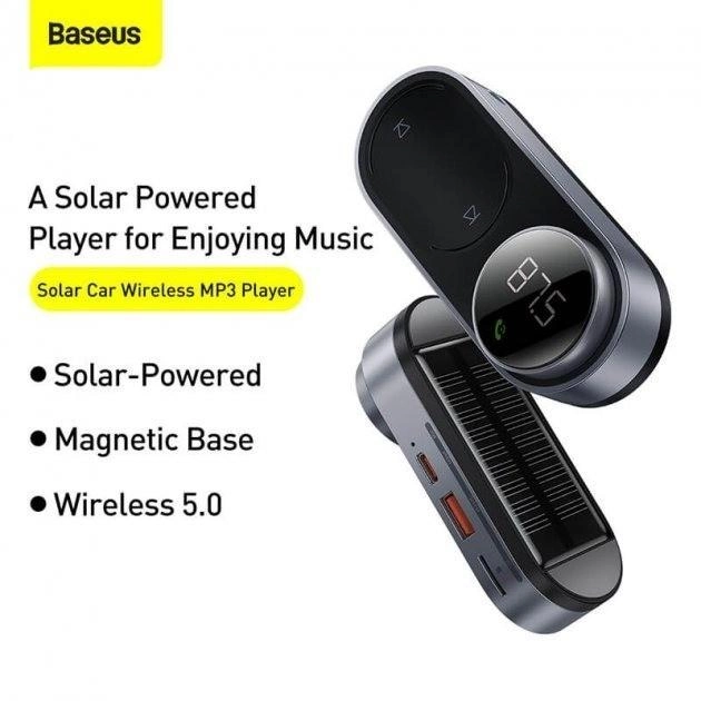 FM-модулятор BASEUS Solar Car Wireless MP3 Plaer Black (956328) - фото 5