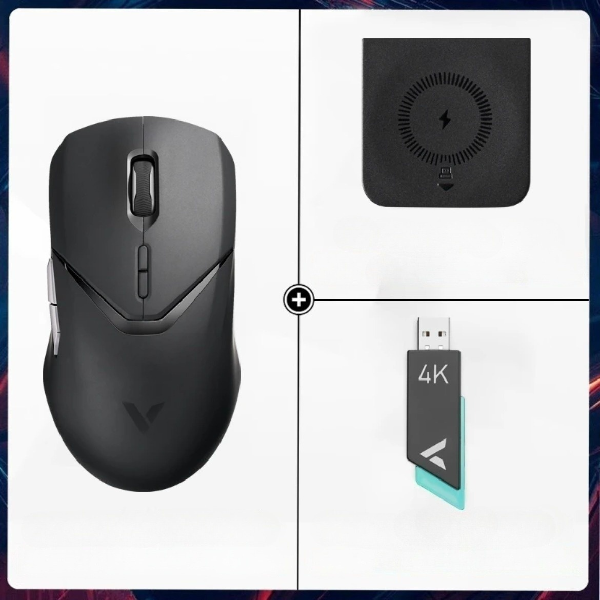 Мышь игровая Rapoo VT9PRO с комбинированным подключением 26000 DPI +4K донгл V2M/беспроводной модуль Black (2571280593) - фото 2