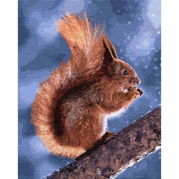 Набор для росписи по номерам Идейка Маленькая белочка 40х50 см (КНО4205-mt)