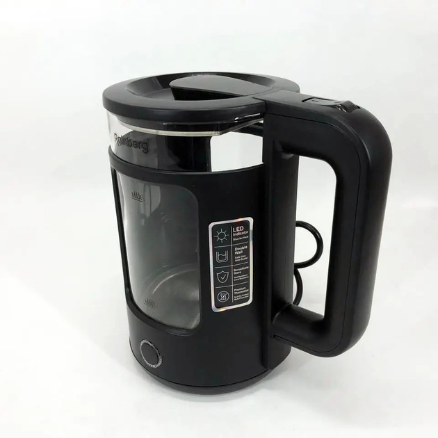 Електрочайник Rainberg RB-2220 2200 Вт скляний Чорний (GR-05134) - фото 4 Електрочайник Rainberg RB-2220 2200 Вт скляний Чорний (GR-05134) - фото 4