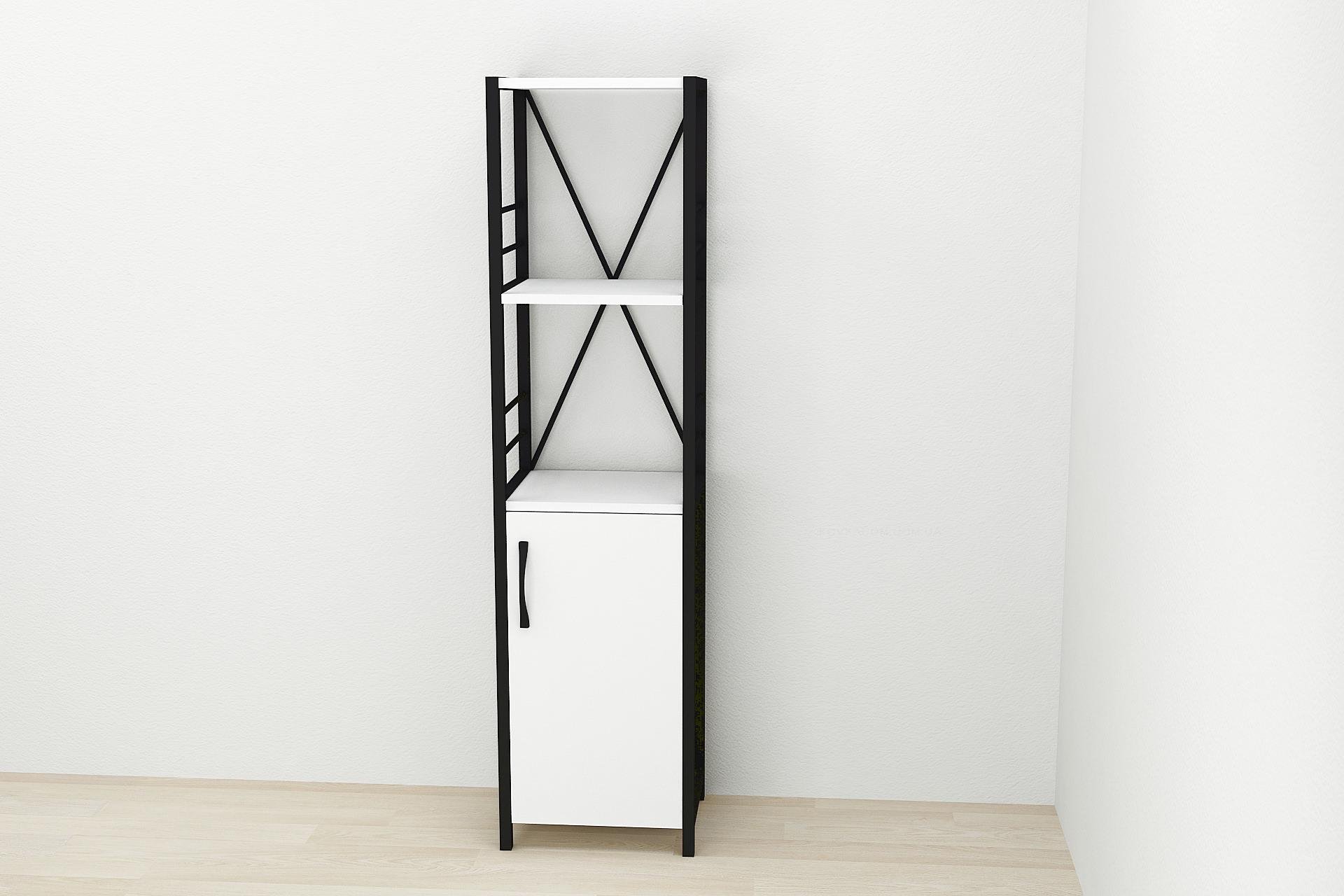 Этажерка Ferrum-decor Коннект 3/34 с тумбой ДСП 144x34x28 см Черный/Белый (FRD-104421) - фото 2