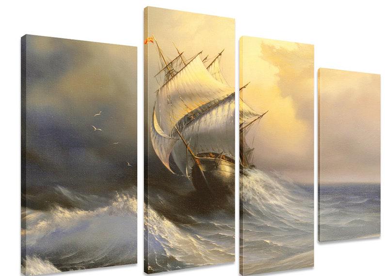 Модульная картина на холсте из четырех частей KIL Art Шторм 129x90 см (M4_L_300)