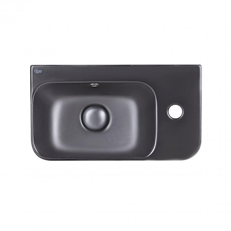 Раковина Q-tap Tern с донным клапаном Matt Black QT17115117RMB