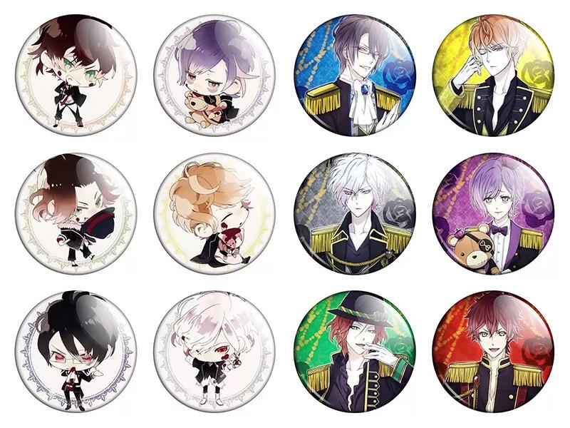 Набор значков Аниме Diabolik Lovers 12 шт. (NZN00304)