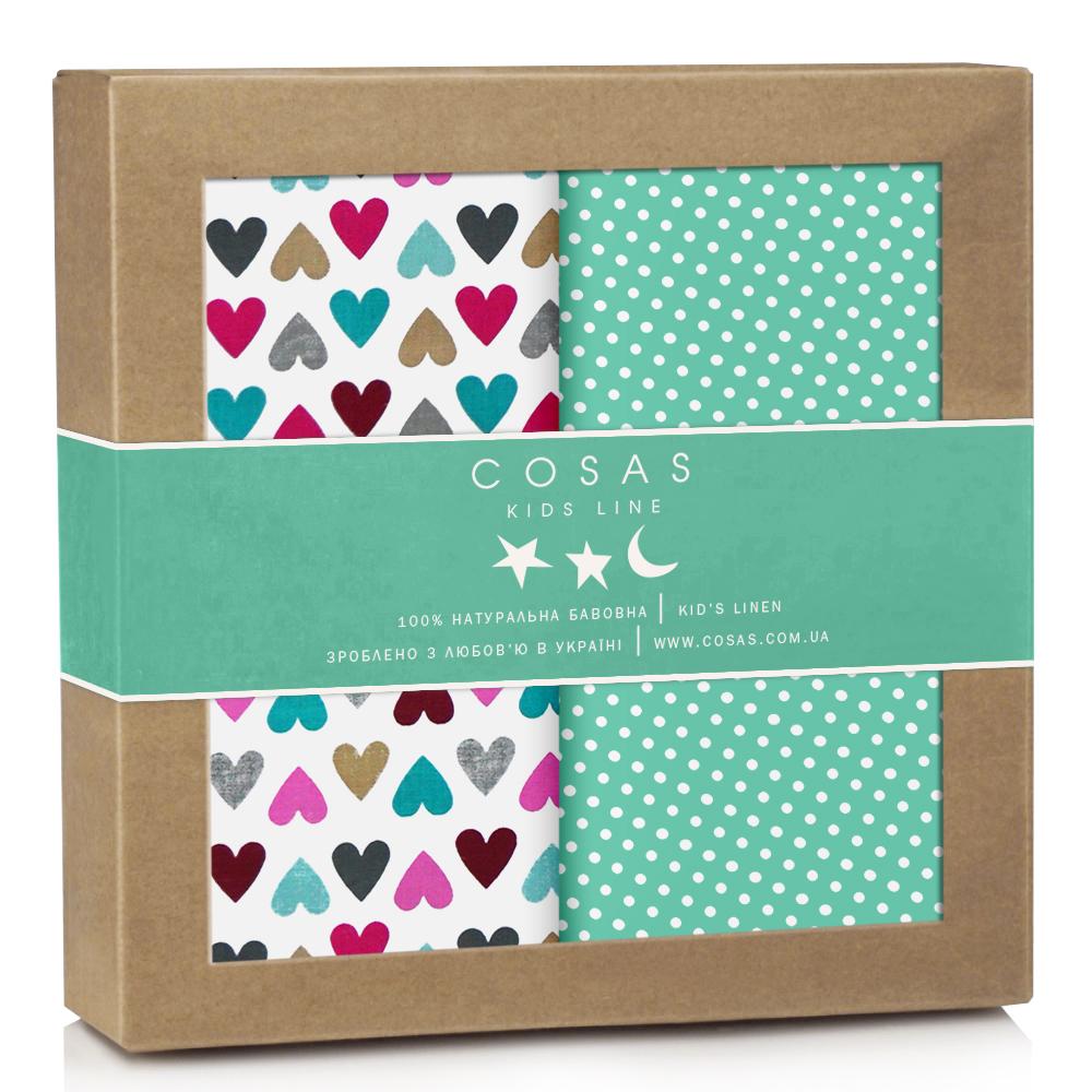 Набір пелюшок Cosas Love Dots Mint 80х100 см 2 шт. (4822052021620)